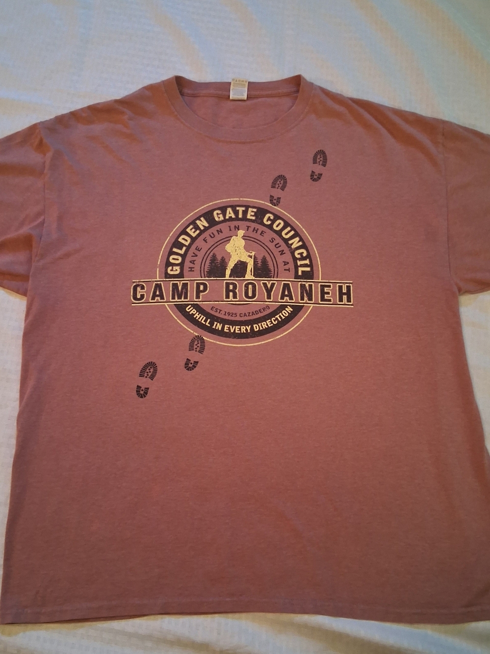 Men's Camp Royaneh Golden Gate Council Graphic Tee - Rust Size XL